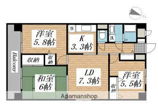 サニープレイス【4階】の間取り