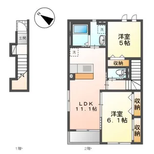 サンハイツ楓【2階】の間取り