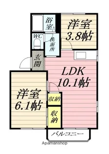 湘南レジデンスA【2階】の間取り