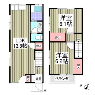 大磯ハイツB棟【1階】の間取り