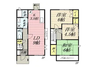神奈川県藤沢市藤が岡3丁目【テラスハウス】の間取り