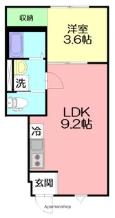 ロンディネ夕陽ヶ丘【101号室】の間取り