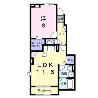 ルナ・ソレイユ【1階】の間取り