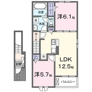ポルテ ボヌール【2階】の間取り