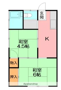 山上アパート【2階】の間取り