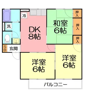亀井コーポ【2階】の間取り