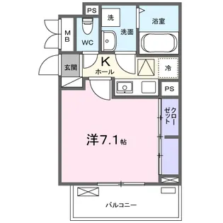 フラン湘南【1階】の間取り