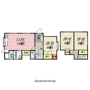 神奈川県中郡大磯町生沢【一戸建】の間取り