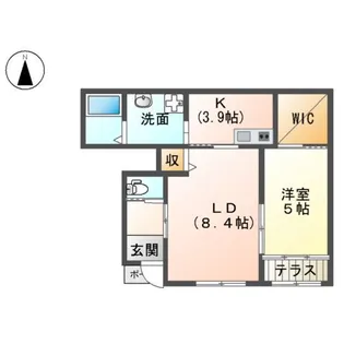 フロレアート大磯【1階】の間取り
