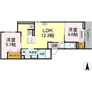CIELMER湘南【2階】の間取り
