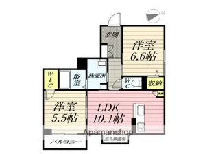 レジデンシア湘南茅ヶ崎【2階】の間取り