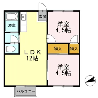 コーポラス谷神A【2階】の間取り