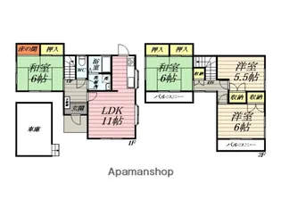 神奈川県高座郡寒川町岡田3丁目【一戸建】の間取り