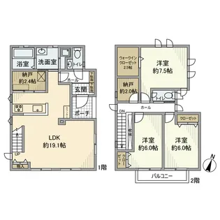 神奈川県藤沢市長後【一戸建】の間取り