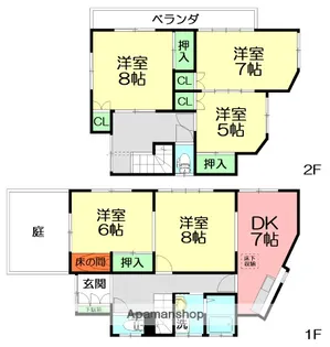 神奈川県平塚市公所【一戸建】の間取り