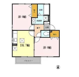 メゾン・ボナール A・B【1階】の間取り