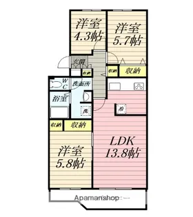 桜ヶ丘ハイツ【2階】の間取り