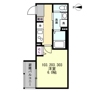 ベイルーム相模大塚【3階】の間取り