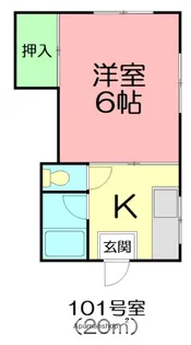 第二石田ハイツ【1階】の間取り