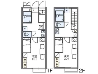 レオパレスアベニュー【104号室】の間取り
