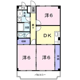 相模ガーデンコート【3階】の間取り