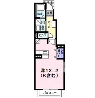 M・プレーリー・ローズB【1階】の間取り