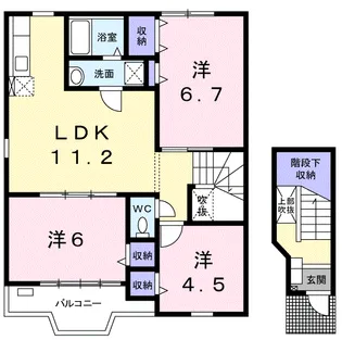 シャン・ド・フルール【2階】の間取り