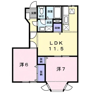 モンラルジュ8番館【1階】の間取り