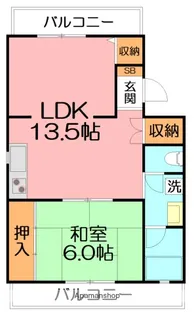 大六天マンション【1階】の間取り