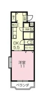 クラスト五番館 駐車場1台付き【101号室】の間取り