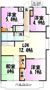 メゾングラシア【4階】の間取り