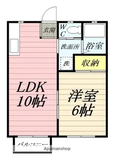 ハイツパークサイド【2階】の間取り