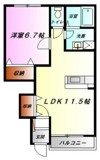 ヴァンベールK【1階】の間取り