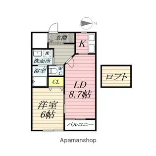 チャンティック東海岸【2階】の間取り