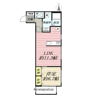 RIVERSIDE DEUX M【3階】の間取り