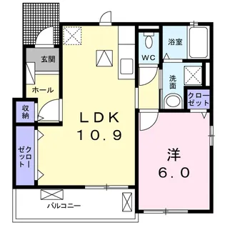 ゼファー桜ヶ丘【1階】の間取り