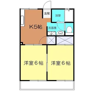 湘南ハイツ八幡【1階】の間取り