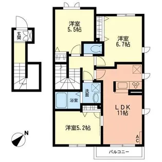 ROCKWELL B【2階】の間取り