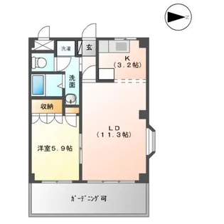 エクレセンスミナミ【3階】の間取り