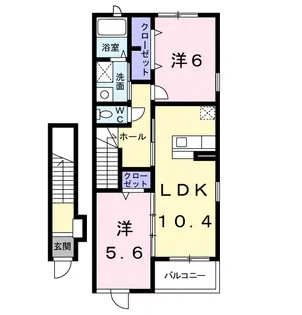 メゾン フォンテーヌⅠ【2階】の間取り