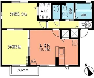 クロシェット アルブル【201号室】の間取り