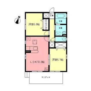パラシオンB【1階】の間取り