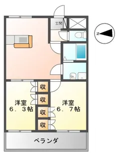 ガーデンプレイス【2階】の間取り