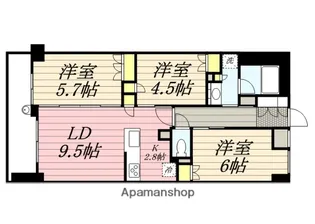 パレステージ鵠沼【4階】の間取り
