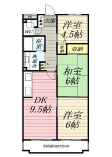 シャロム大和【5階】の間取り