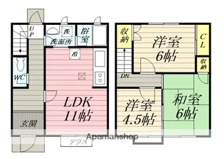 神奈川県中郡大磯町生沢【テラスハウス】の間取り
