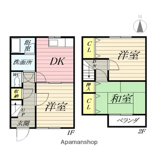 神奈川県平塚市長持【テラスハウス】の間取り