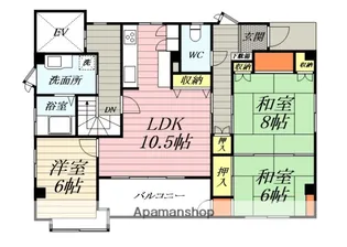 リバーストーン【4階】の間取り