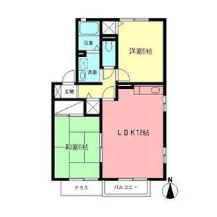サニーフローラB【1階】の間取り