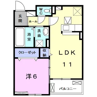 ルタンパルト・桜【1階】の間取り